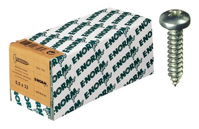 E-NORMpro Blechschraube Stahl verzinkt Linsenkopf Kreuzschlitz H 2... 100 Stück