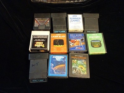 Atari 2600 Game Lot Of 11 Games, Front Line, Dark Cavern, Bump N Jump,  Etc.