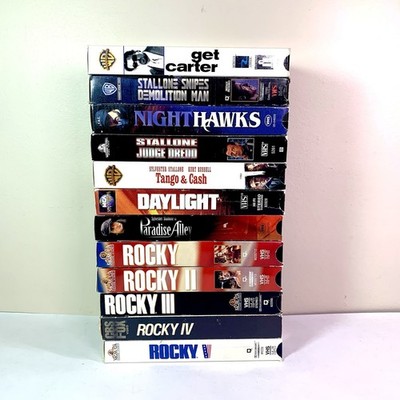 Lot of 12 VTG Sylvester Stallone Action VHS Cassette Tapes Tested Working