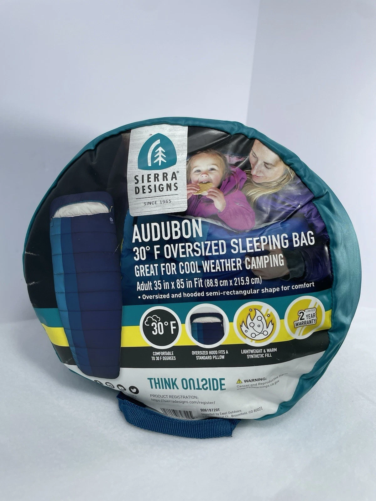Sierra Designs Audubon 30 Degree Oversized Adult Sleeping Bag, 85” x 35”