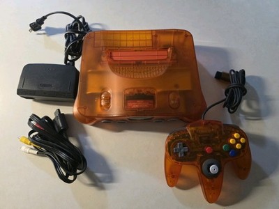 Nintendo 64 Funtastic Fire Orange N64 Console - Complete W/ Controller & Cables