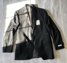 Calvin Klein Mens Slim fit Wool Tuxedo Jacket Blazer 42 L Black Solid