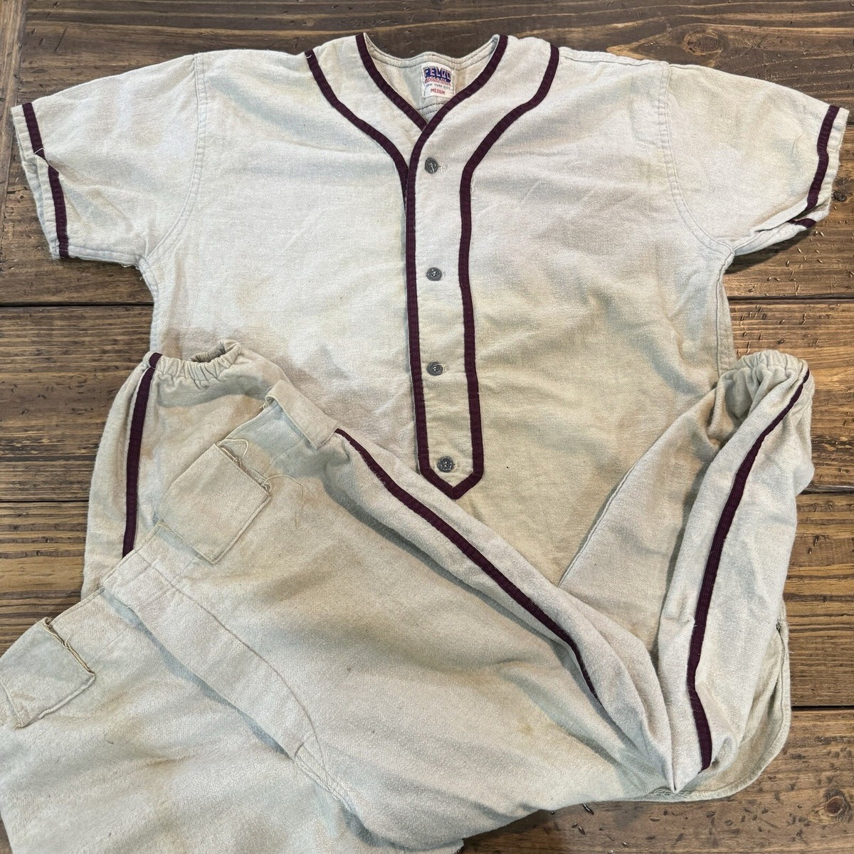 Vintage 50’s 60’s Felco Athletic Wear Baseball Jersey Uniform Medium New  York