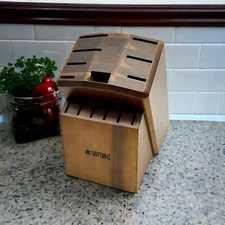 Yatoshi Professional Kitchen Knife Block Only 13 Knife Slots & 1 Scissor Slot