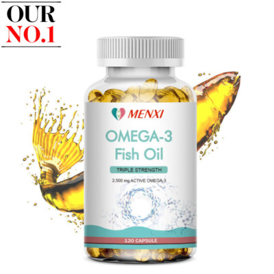 Omega 3 Fish Oil 3x Strength 3600mg EPA & DHA, Highest Potency Vegan Softgels