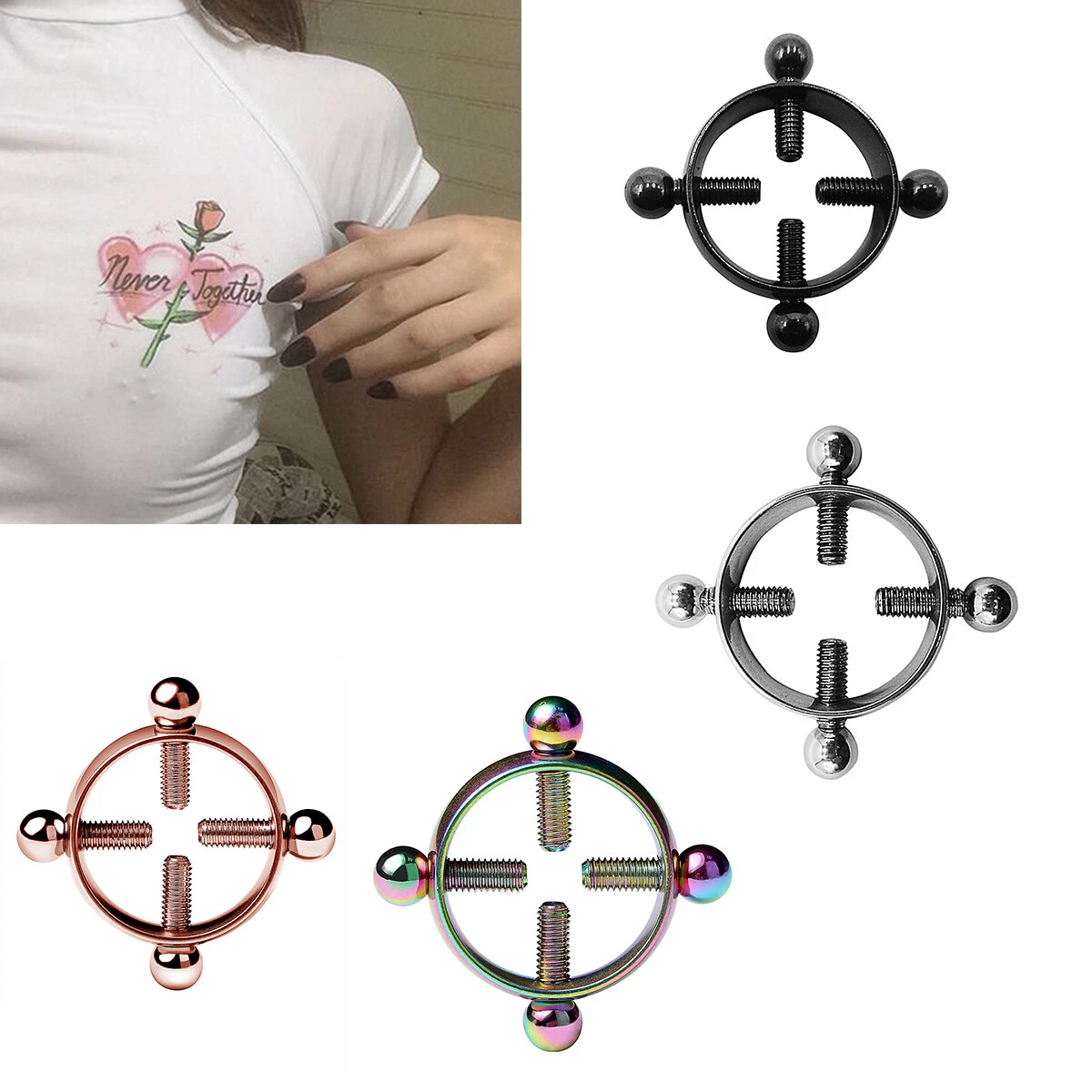 Nipple ring cheap jewelry without piercing