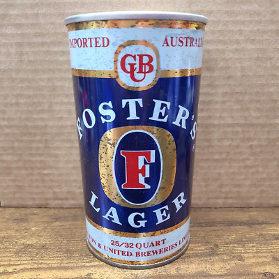 Vintage Foster's Lager Steel Beer Can Pull Tab 25oz. Unpulled, Empty, Crafts