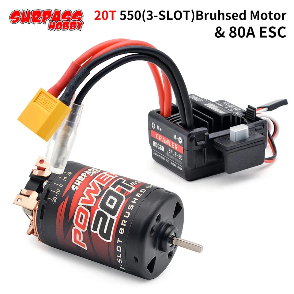 Surpass Hobby 550 12T 14T 20T 30T 35T Brushed Motor+ESC für 1/10 1/12 RC Car