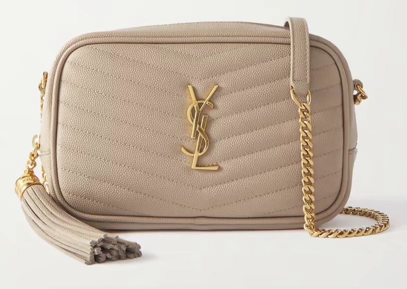 Saint Laurent lou mini quilted textured-leather shoulder bag