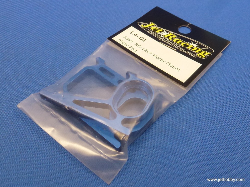 (Jet Racing L4-01) Asso. RC-12L4 Alum Motor Mount / Rear Pod Blue