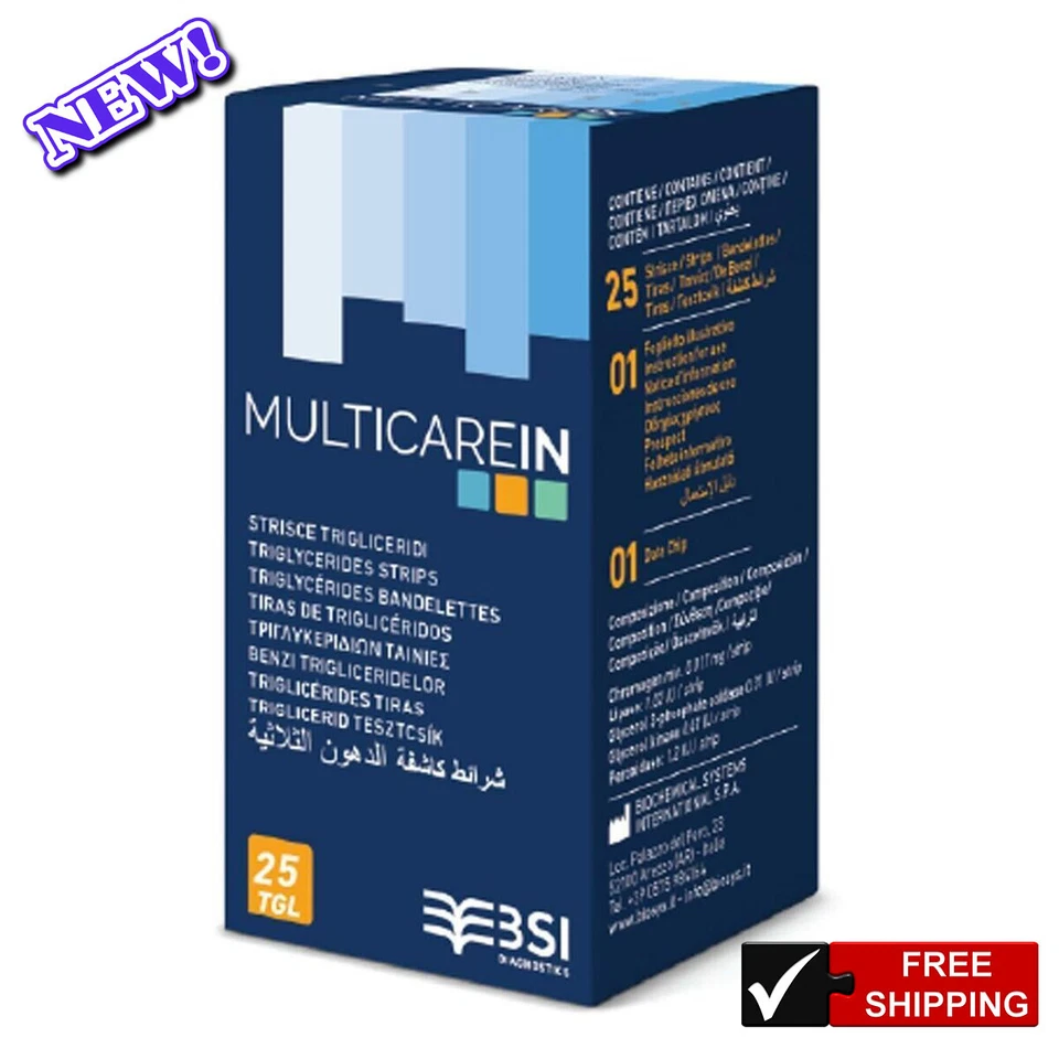 25 strisce strisce MULTICARE-IN strisce reattive per elettrodi trigliceridi s... - Immagine 2 di 3