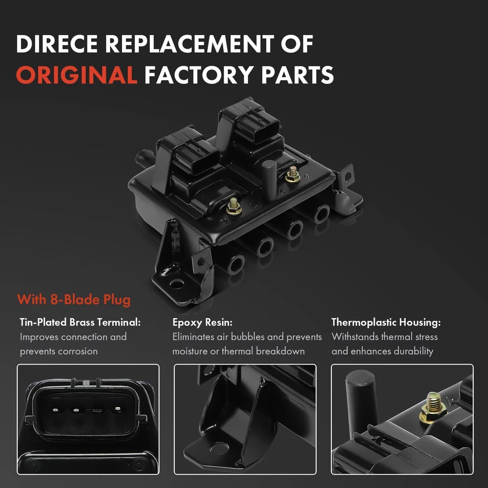 1x Ignition Coil & 4x Iridium & Platinum Spark Plugs & 4x Wires for Mazda Miata - Image 3 of 4