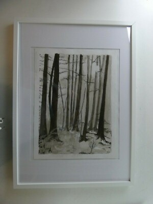 Unknown artist watercolor dead wood 73x52cm signed dated G7149