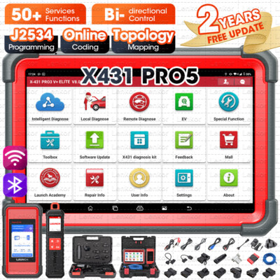 2026 LAUNCH X431 PRO5 PAD V + Car Diagnostic Scanner IMM0 Key Programming TPMS