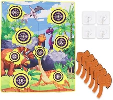 SandT Collection Foam Axe Throwing Toss Game Toy Set for Girls Boys Dinosaur Out