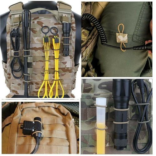 Tactical Elastic Molle Buckle Antenna Binding Retainer Rope Fixed Webbing Buckle - Picture 6 of 10