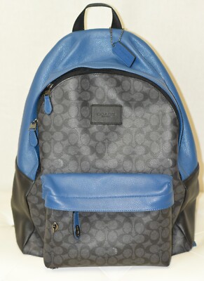coach campus signature coated canvas backpack NWT Coach Campus Signature Coated Canvas Backpack F72051 Denim Charcoal