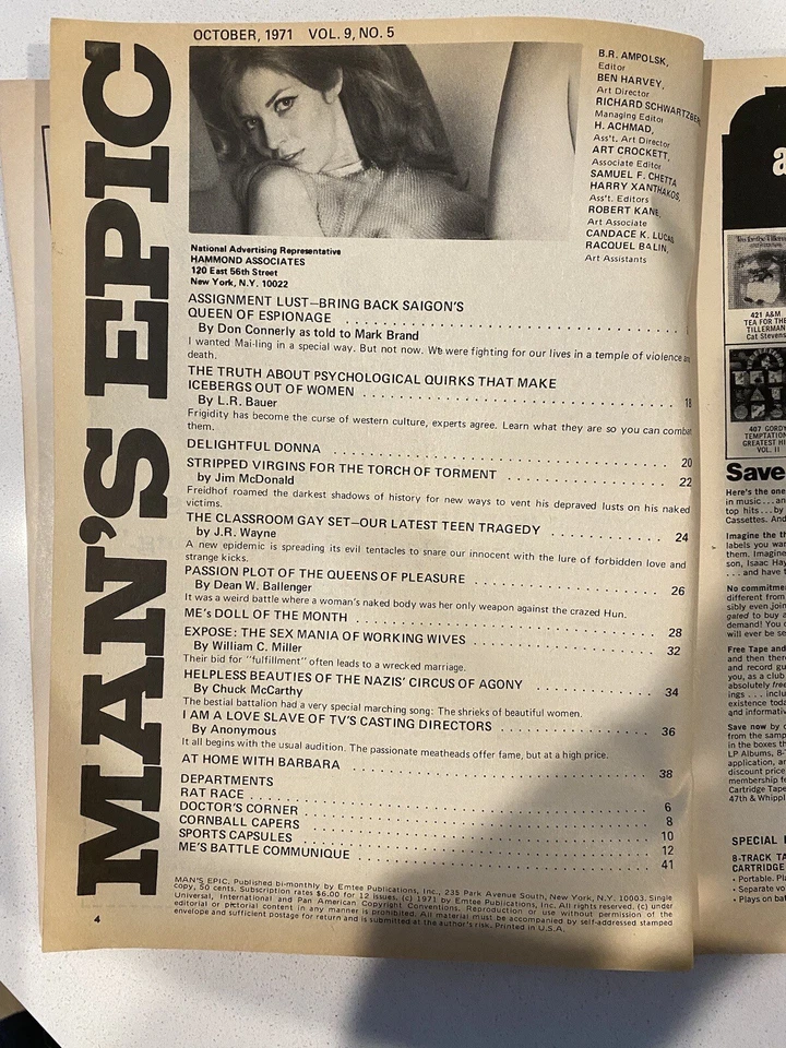 Man’s Epic Pulp Magazine 1971 Men’s Adventure Vol 9 #5 Foto 4 de 4