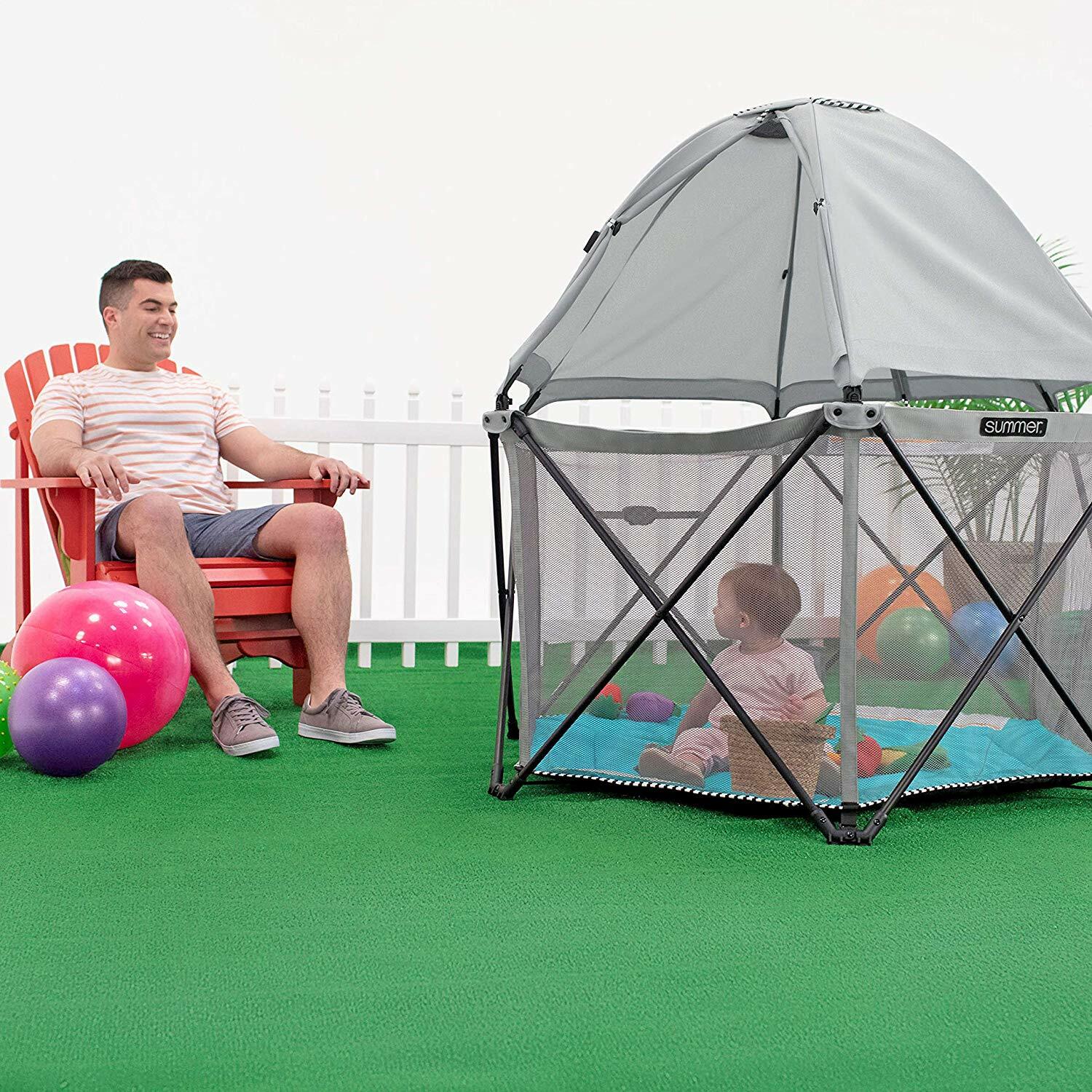 Infant Playard Pack N Play Portable Playpen Indoor Outdoor Camping Trip