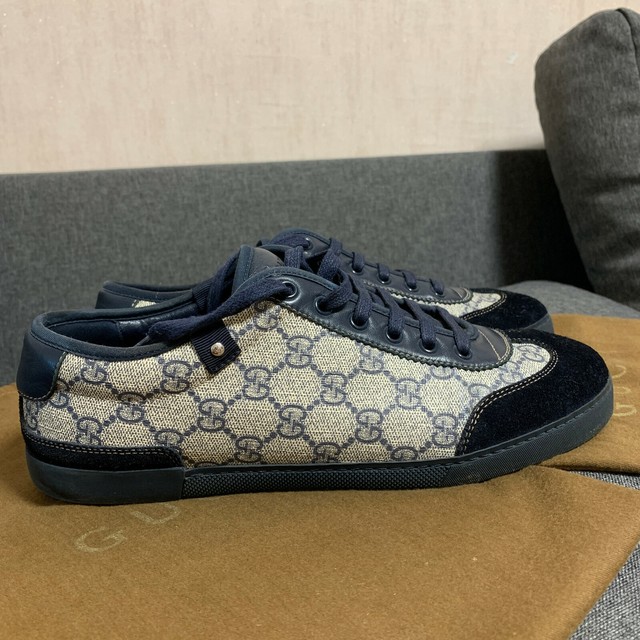 Gucci 204282 Navy Supreme Canvas Low Top SNEAKERS Sz 12g / 13 US for sale  online | eBay