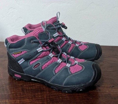 Girls KEEN 1013634 Blue Black Pink Waterproof Hiking Boots 4 | eBay