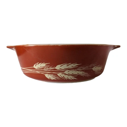 Vtg 70s/80s Pyrex Autumn Harvest Wheat Orange Casserole Dish 471-B 500 ml No Lid