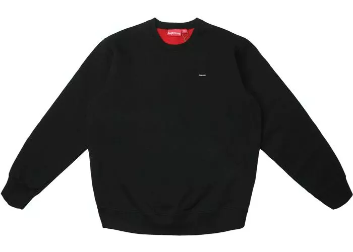 Supreme Contrast Crewneck Sweatshirt Black / Black SS18 NEW Size M