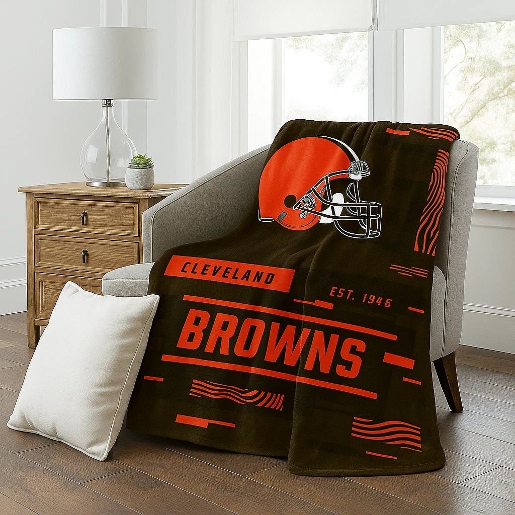 Cleveland Browns football Plush Blanket, Soft & Warm