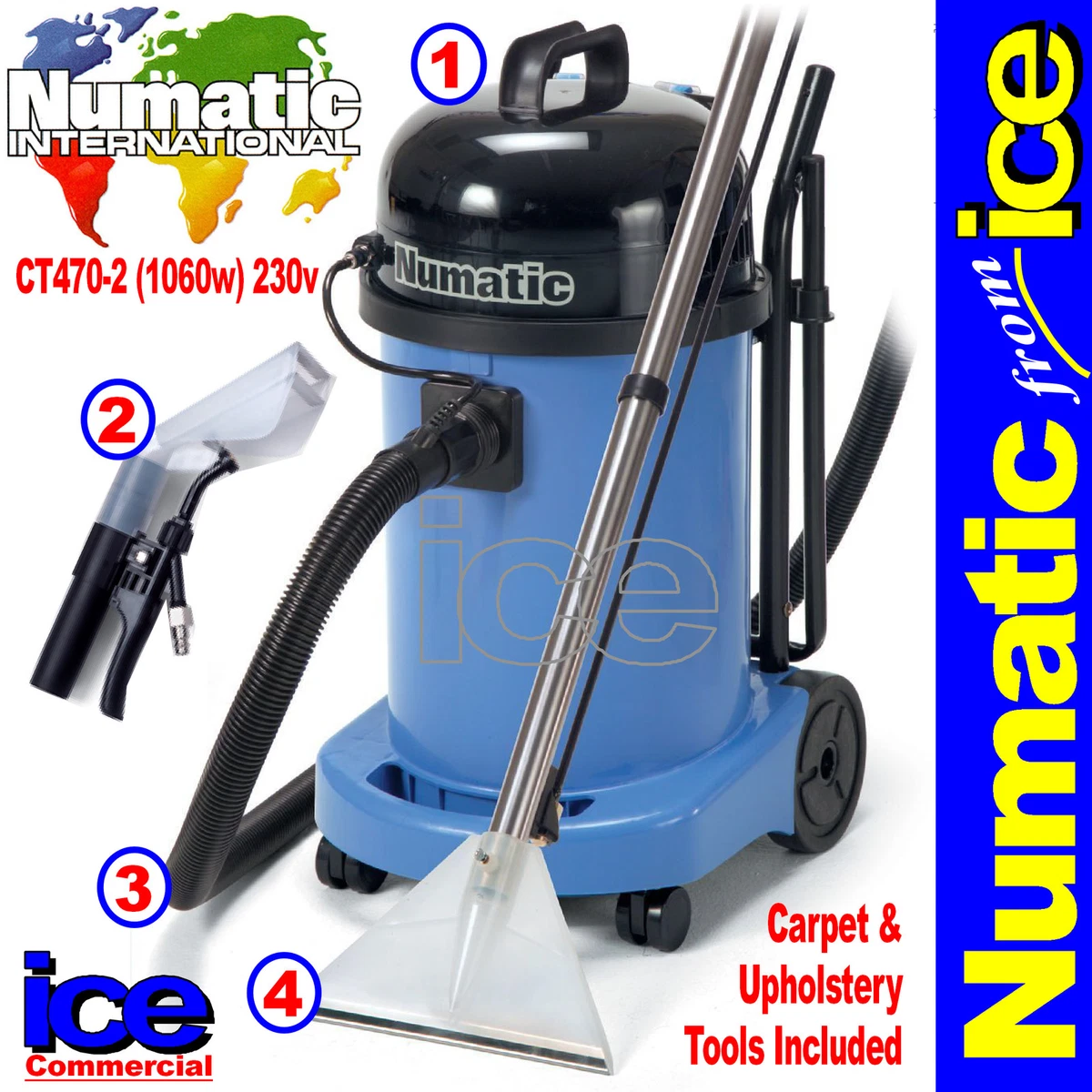 Numatic CT470 Industrial Commercial Carpet Upholstery Cleaner