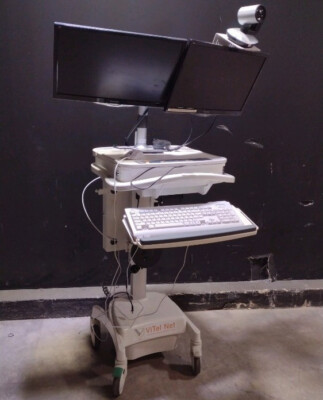 ENOVATE MEDICAL REMOTE HEALTHCARE PC COMPUTER CART POWER LIFT W TELEHEALTH SETUP