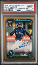 2024 Topps Chrome Update Jonatan Clase #ACJCL Gold Refractor /50 RC Auto PSA 10