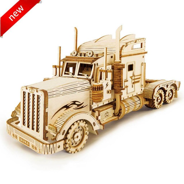 Wooden Heavy Truck Model 3d Laser Cut Puzzle Craft DIY 1