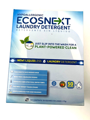 ECOS ECOSNEXT Liquidless Laundry Detergent Free & Clear 50 count New
