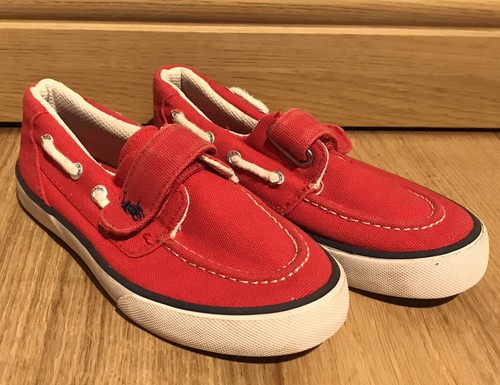 Red Loafer Boat Shoe - Child Canvas UK 
