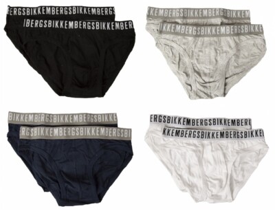 Herren-Slips BIKKEMBERGS 2er-Pack sichtbare elastische Baumwoll-Stretch-Unterwäs