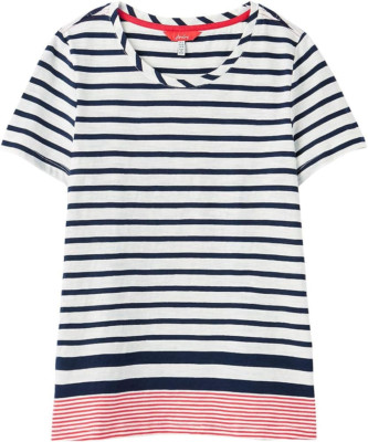 Joules Women's Carley Stripe Classic Crew T-Shirt, style# 213876, size 4