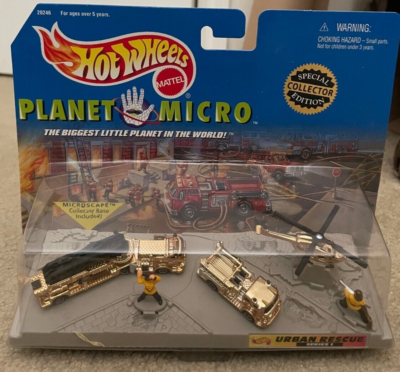 HOT WHEELS PLANET MICRO SPECIAL EDITION GOLD URBAN RESCUE SERIES 1