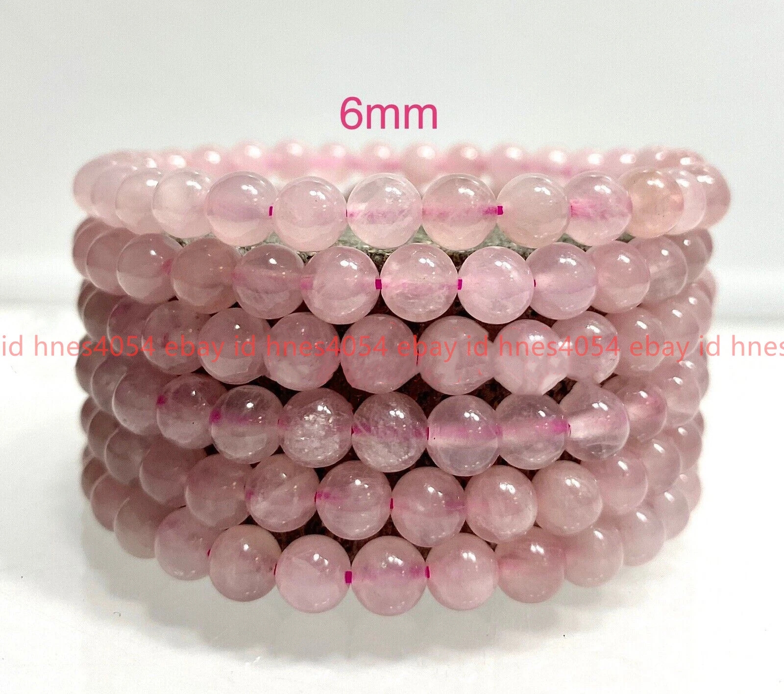 VALENTINO All'ingrosso 6 pz Bracciale Stretch Quarzo Rosa Naturale 6mm 7 5"" Cristallo Guarigione
