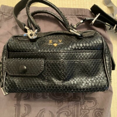 ZADIG & VOLTAIRE Leather Shoulder Bag Handbag Crossbody Black 20x11x10cm GOOD