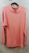 VTG Glamour Knit Women's PINK Acrylic Knit Pullover V-Neck Sweater SZ Not Noted