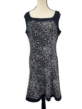 Chaps Women's Summer Casual Sundress Sleeveless Square Neck Chiffon Floral  L