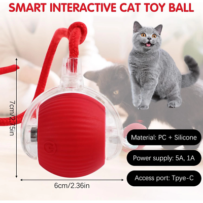 #ad #ad Electric Pet Self moving Kitten Game Automatic Rolling Ball Smart Cat Dog Toy $3.58