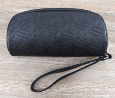 Oakley Sunglass Case Black Soft Clam Shell Wristlet Wrap Around Zipper Logo