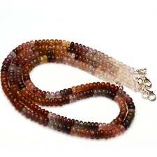 Natural Multi Spinel Gemstone 5.5 mm Smooth Rondelle Shape Beads 16" Necklace