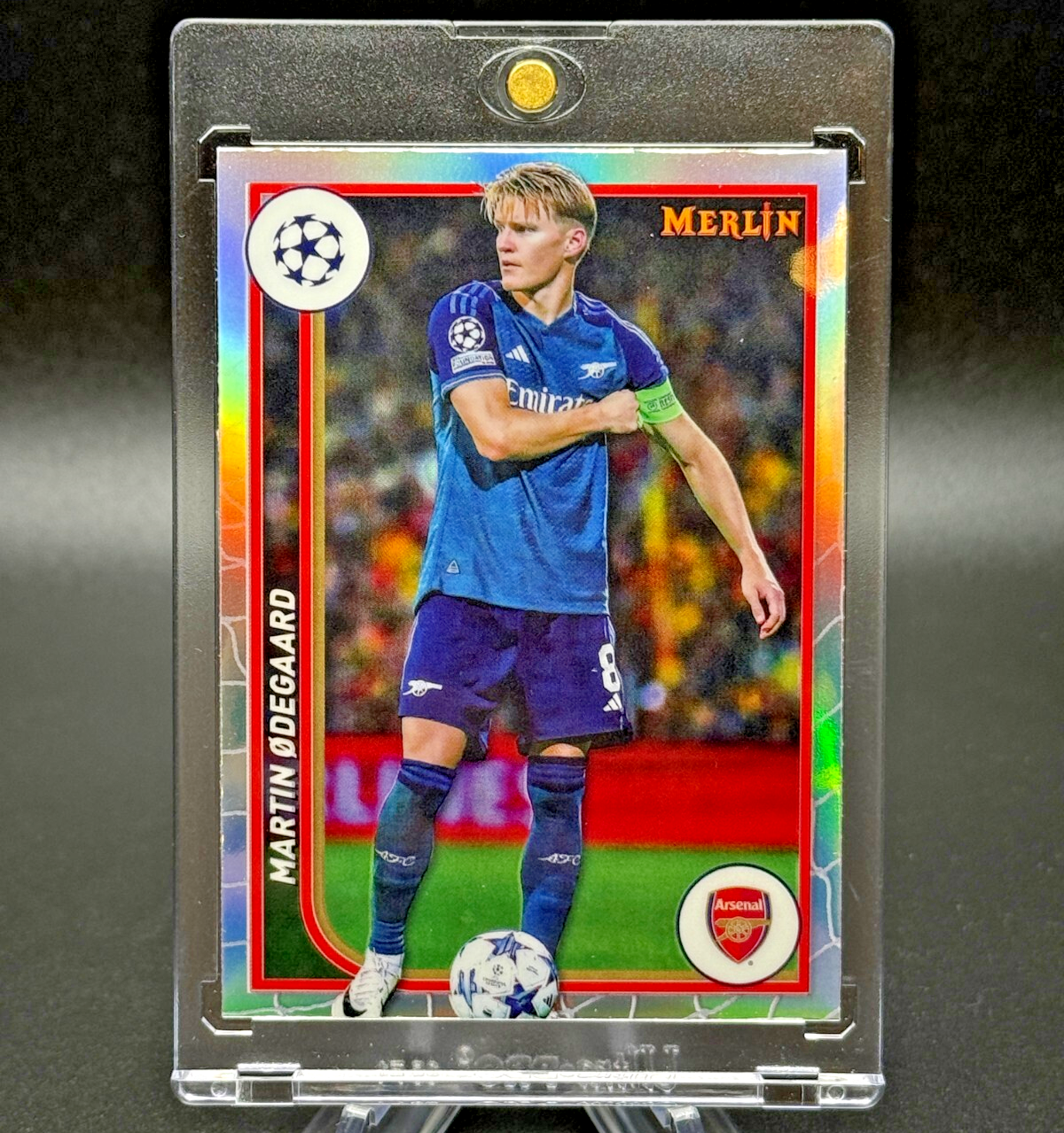 Martin Odegaard 2023-24 Topps Merlin Silver Refractor #14 Arsenal FC UEFA Champions League