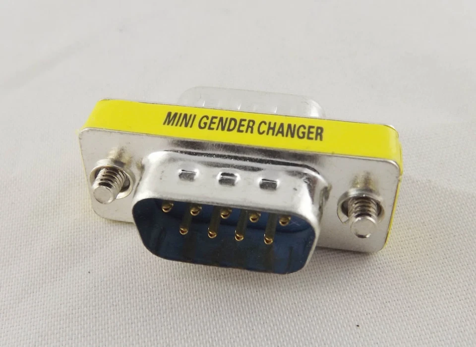 Mini Gender Changer Convertor DB9 RS232 9 Pin Male To Male M/M Adapter Connector - Image 3 of 4