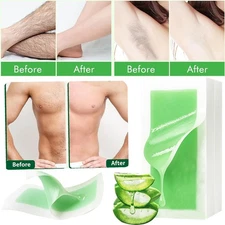 Hair Removal Paper Double Sided Cold Wax Strips Body Depilatory Patch Skin