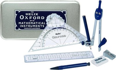 Helix Oxford Advanced Mathe Set - 9 Stück Geometrie Kit in Metall Vorratsdose