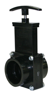 ABS Gate Valve, Black, 1-1/2'' Slip