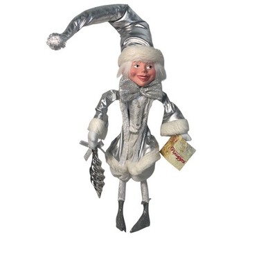 Kurt S Adler Van Craig s PIXIEPYES Christmas Shiny Silver Elf With Ornament READ